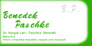 benedek paschke business card